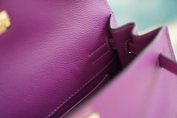 c1cf0440c8d61b6 【God Factory Bags】Handmade Hermes Kelly Danse 22CM P9 Anemone Evercolor Leather