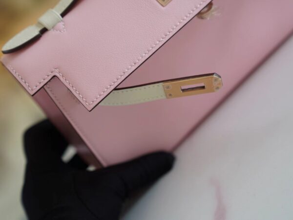 c20715010271006 God Factory Bags Hermes Kelly Pochette22cm 3Q Rose Sakura/CK10 Craie Swift Leather Rose Gold Hardware