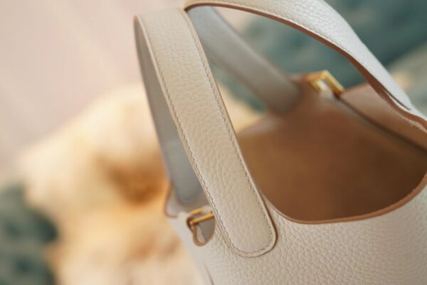 c2103ac012a0848 God Factory Bags Hermes C80 Gris Pearl Clemence Leather Picotin18CM Gold Hardware