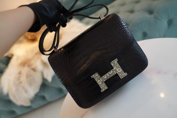 c2c6936b68ddf04 God Factory Bags Hermes Matte Crocodile Constance 24CM CK89 Nior Lizard Buckle