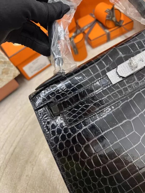 c3171326c3d20a0-jpg Hong Kong Hermes 89 Noir Shiny Porosus Crocodile Kelly 28CM Diamont Buckle