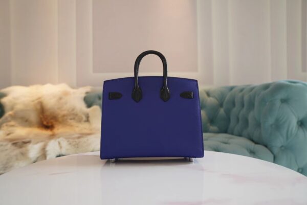 c36f4f3368a4b90 Full Handmade Hermes Blue Four Leathers Birkin House 20CM Silver Hardware