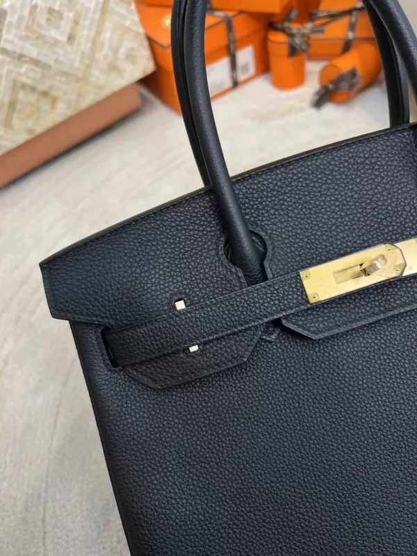 c37b9eea2ee6100-jpg Taiwan Togo Leather 89 Noir Birkin Bag 30CM Gold Hadware