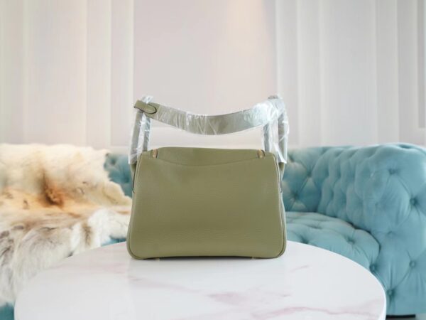 c4444ddec44c4cf God Factory Bags Hermes Lindy26CM Q1 Sauge Clemence Leather Shoulder Bag Gold Hardware