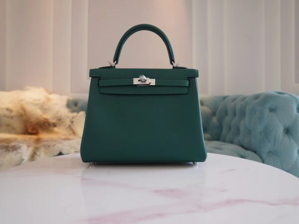 c4b4b9573a42922-1 God Factory Bags Hermes Z6 Malachite Kelly 28CM Evercolor Leather Silver Hardware