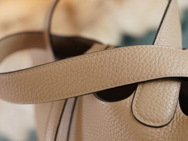 c4ee4aa452e0bfb Hermes Shop S2 Gris Trench Picotin 22CM Clemence Leather Gold Hardware