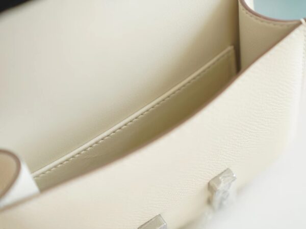 c59edb70369a470 God Factory Bags Hermes Constance14cm Shoulder Bag C10 Craie Epsom Leather Silver Hardware