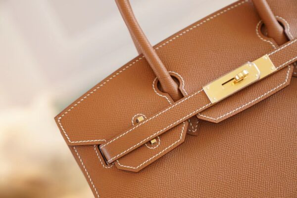c627fb96aea1220 Hand Stitch Hermes Birkin Bag30CM CK37 Gold Epsom Leather Gold Hardware