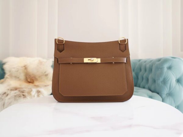 c649bc7136c1ff0-1 New God Factory Bags Hermes Jypsiere 28CM 3G Alezan Clemence Leather Gold Hardware