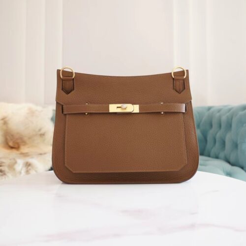 New God Factory Bags Hermes Jypsiere 28CM 3G Alezan Clemence Leather Gold Hardware
