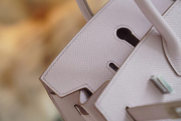 c69916a008f5250 Fashion Hermes Birkin 25CM 09 Mauve Pale Epsom Leather Silver Hardware