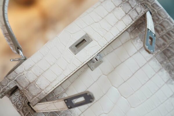 c6f8c851fc529ca Full Handmade Hermes Himalaya Crocodile Kelly 25CM Women’s Bag Silver Hardware