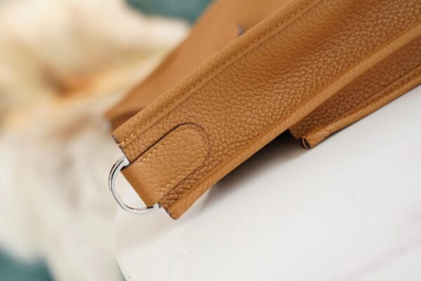 c71e598374b78c4 God Factory Bags Hermes Evelyne29CM 4B Biscuit TC Leather Shoulder Bag Silver Hardware