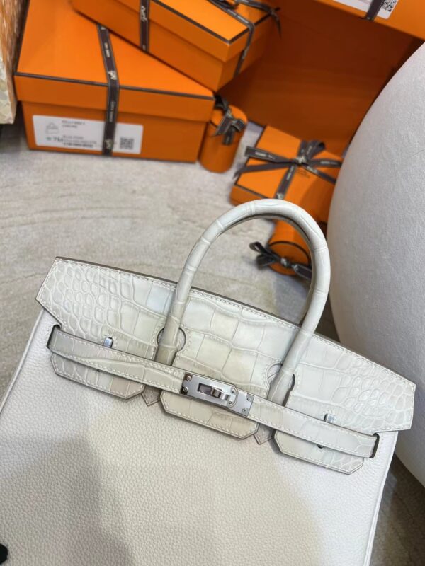 c71fe8a2bbf66c8 Hermes Birkin Touch 25CM 8L Beton Matte Crocodile/ Togo Silver Hardware