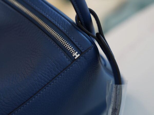 c74b0136a3d1bee Hermes Shop Lindy 26CM Clemence S4 Deep Blue Silver Hardware