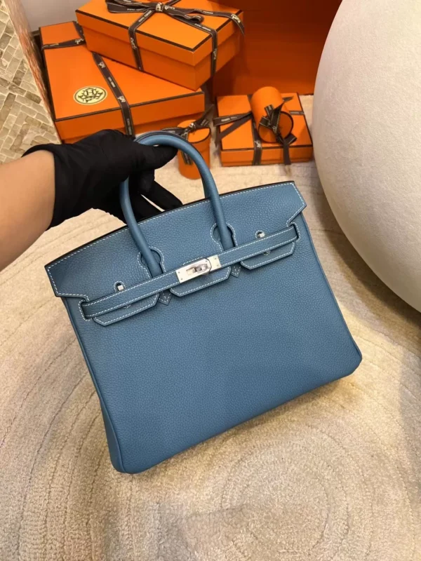c7b764775865bd7-jpg USA Los Angeles 75 Blue Jean Birkin 25CM Togo Leather Silver Hardware