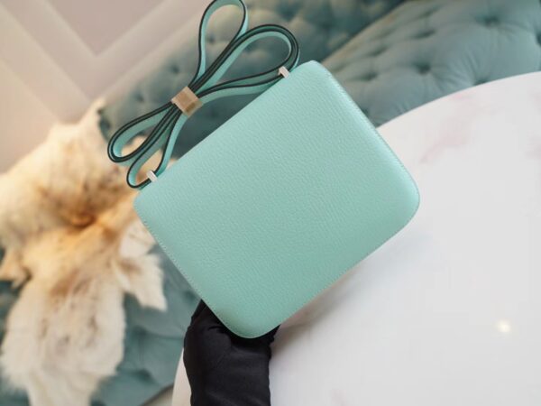 c7c39bef48214e1 New God Factory Bags Hermes 79 Aqua Chevre Leather Constance 19CM Silver Hardware