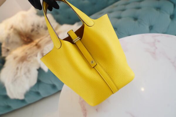 c7ee42ecb9e3c8e New God Factory Bags Hermes Picotin18CM 9O Naples Yellow Clemence Leather Silver Hardware
