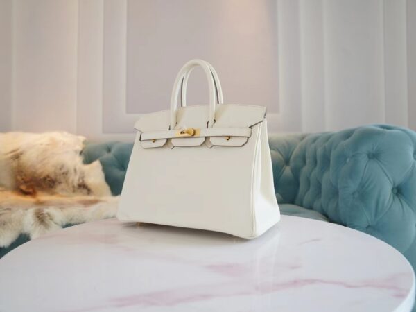 c80052f5ddfabda Full Handmade Hermes Birkin Bag25CM CC10 Craie Jonathan Leather Gold Hardware