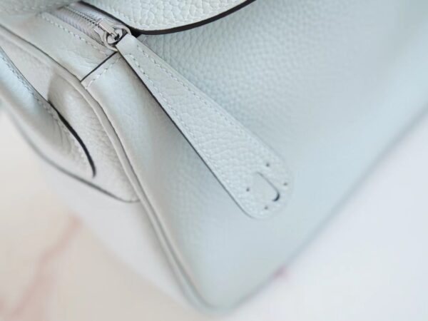 c85dcd78c97440b Hand Stitch Hermes 08 Blue Pale Clemence Leather Lindy Bag26CM Silver Hardware