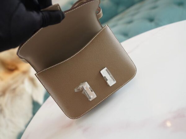 c87e813ada8cf2d God Factory Bags Hermes C18 Gris Etoupe Epsom Leather Constance14cm Silver Hardware