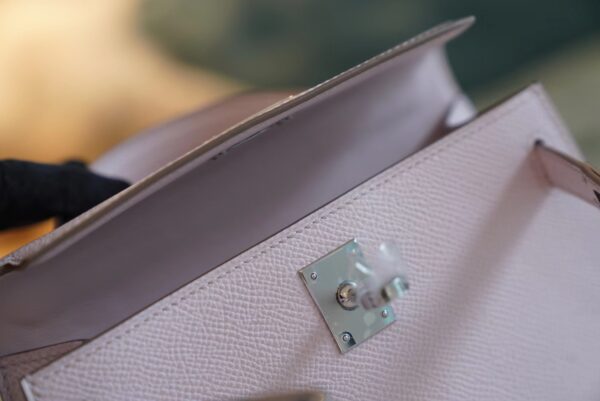 c935b01fea1230f God Factory Bags Hermes 09 Mauve Pale Epsom Leather Mini Kelly 19CM Silver Hardware