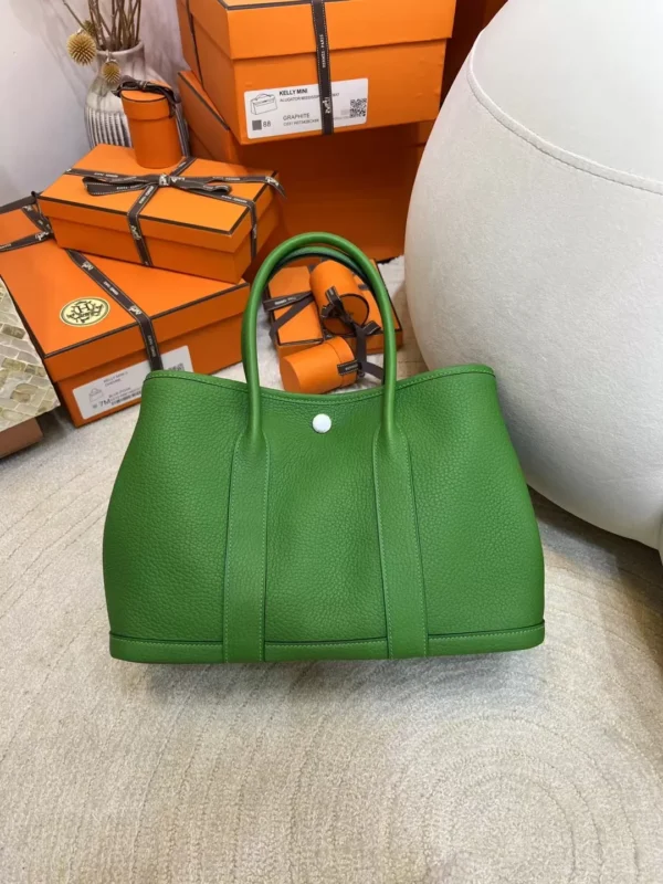 c940f721900398b-jpg-1 Hermes Boutique Garden Party 30CM A8 Vert Yucca Negonda Leather Silver Hardware