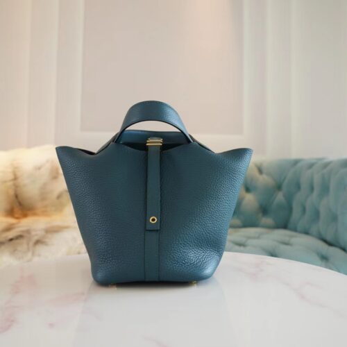 Australia Canberra Hermes Picotin 18CM Clemence W0 Vert Bosphore Gold Hardware