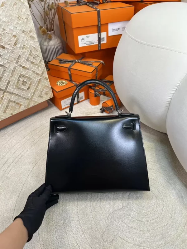 c99c60bf9940a83-jpg Canada Ottawa Kelly Sellier 28CM Box Leather 89 Noir Silver Hardware