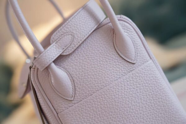 c9b4bd447d07590 New Arrival Hermes Lindy 26CM 09 Mauve Pale Clemence Leather Silver Hardware