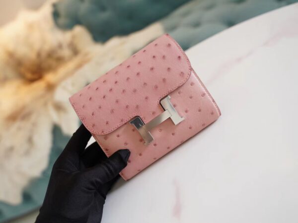 c9bbec3c295092e-1 Sale God Factory Bags Hermes 94 Terre Cuite Ostrich Leather Constance Wallet Silver Hardware