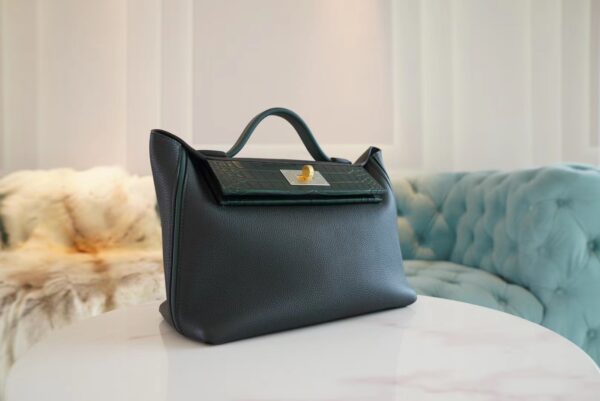 c9cbd54a8f4f9a3 Hermes Kelly 24/24 Touch 29CM Taurillon Maurice/ Matte Crocodile 6O Vert Cypres Gold Hardware