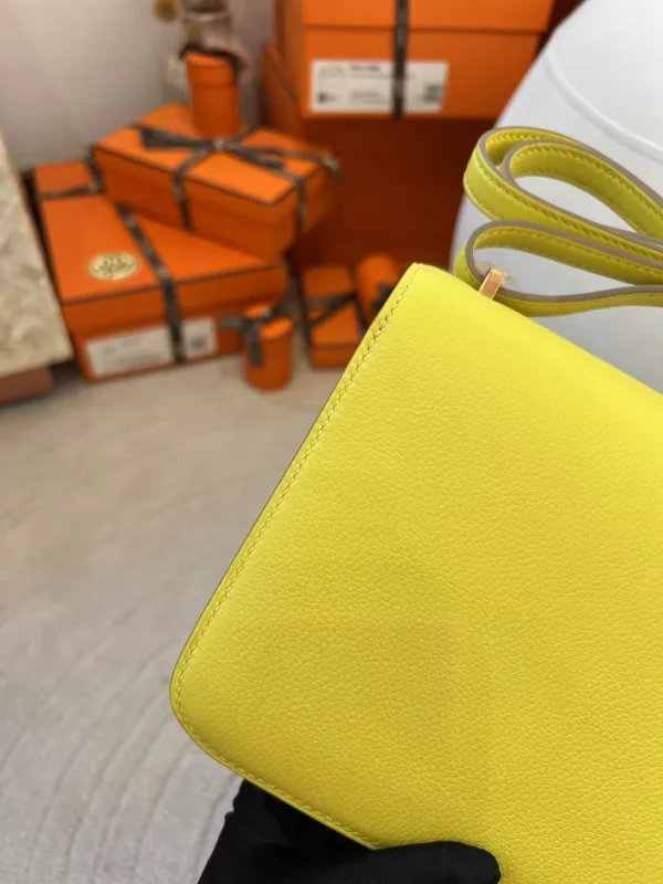 ca313b518d4cf54-jpg Hermes Boutique Constance 19CM 9R Lime Evercolor Rose Gold Hardware
