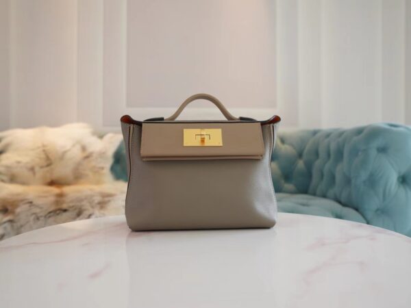 cb181960635884f-1 Fashion Hermes Beige De Weimer / Etoupe Mini Kelly 2424 Evercolor Gold Hardware