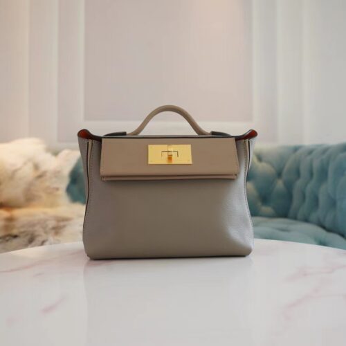 Fashion Hermes Beige De Weimer / Etoupe Mini Kelly 2424 Evercolor Gold Hardware