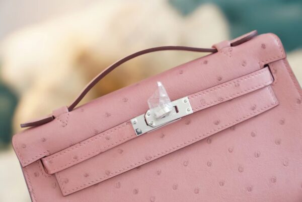 cb18dcecc457fdf Wholesale Hermes 94 Terre Cuite KK Ostrich Skin Kelly Pochette22cm Clutch Bag
