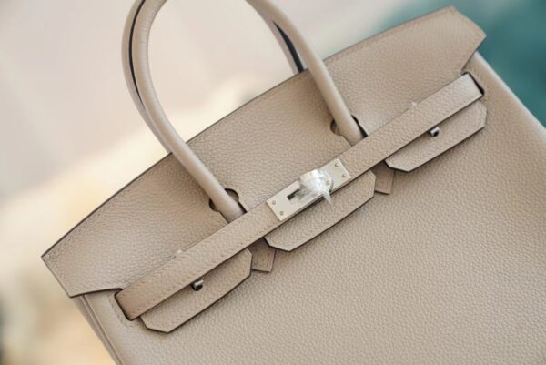 cbd23db6298c06b Full Handmade Hermes Birkin25CM CK81 Gris Tourterelle Togo Leather Silver Hardware