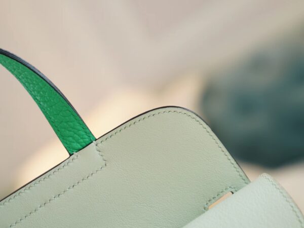 cc1cb9ab882be55 Australia Sydney Hermes Halzan 25CM Clemence 0Z Vert Fizz/ 0S Vert Fizz Silver Hardware