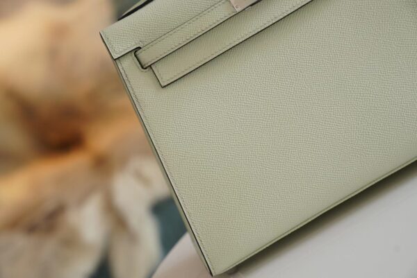 cc869039f879dd9 Full Handmade Hermes 0S Vert Fizz Kelly 25CM Epsom Leather Silver Hardware