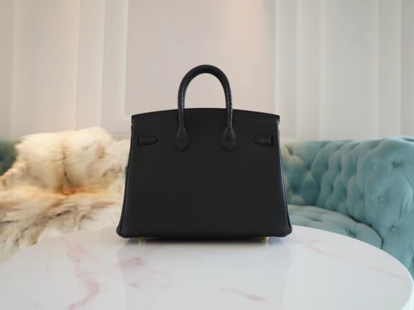 ccafd95810d41f7 Handmade Hemes Birkin Touch 25CM Togo/ Lizard 89 Noir Gold Hardware