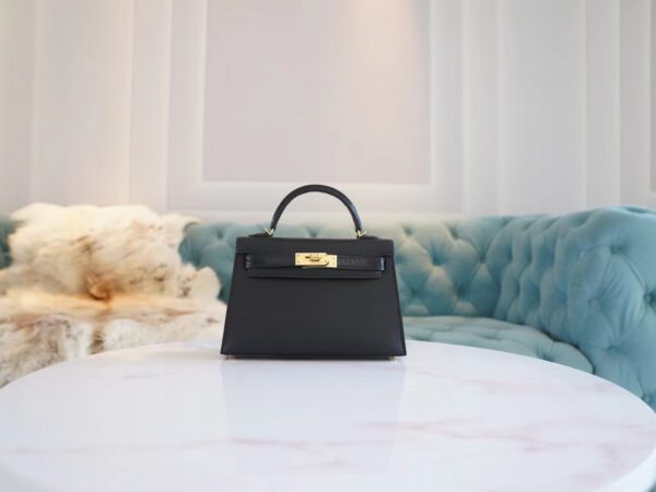 ccd3e98eef66845-1 New Arrival Hermes Mini Kelly Two Touch 89 Nior Epsom&Crocodile Leather Gold Hardware