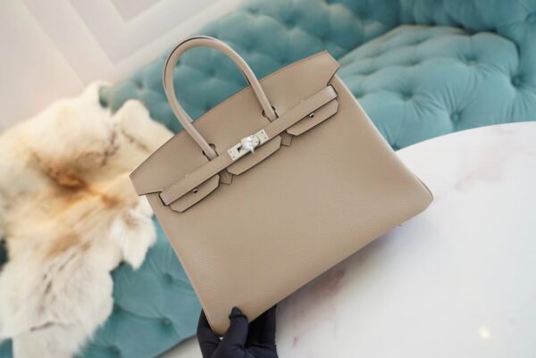 cd0485ab72e4c98 Full Handmade Hermes Birkin25CM CK81 Gris Tourterelle Togo Leather Silver Hardware