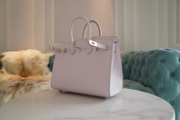 cd41e5a3cbb1677 Fashion Hermes Birkin 25CM 09 Mauve Pale Epsom Leather Silver Hardware