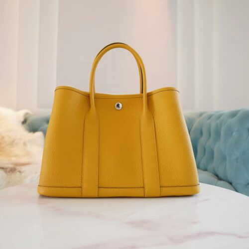 God Factory Bags Factory Hermes Garden Party30CM 9D Amber Negonda Leather Silver Hardware