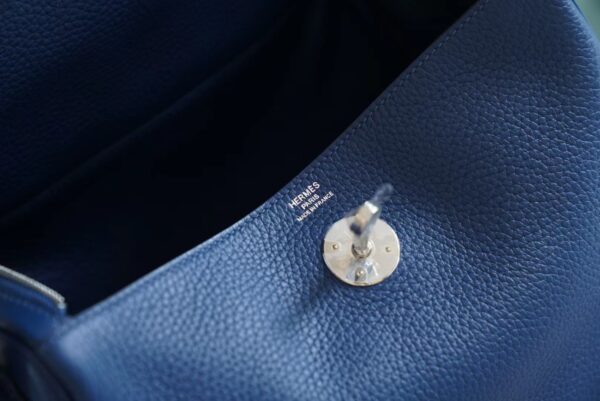 d0a6c15c362a0d4 Discount Hermes Lindy 26CM S4 Deep Blue Clemence Leather Silver Hardware