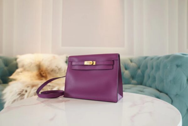 d1167d2b3dd1501 【God Factory Bags】Handmade Hermes Kelly Danse 22CM P9 Anemone Evercolor Leather