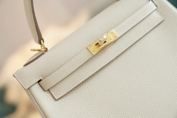 d11ade4dad6cc00 Handmade God Factory Bags Hermes Togo Kelly 25CM CK10 Craie Gold Hardware