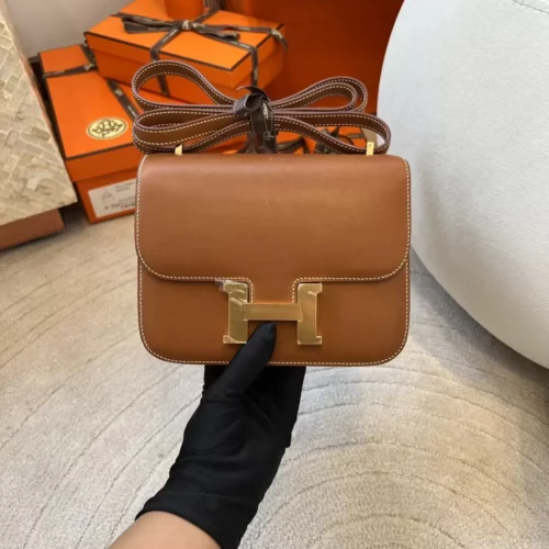 Taiwan Hermes Barenia Leather 37 Gold Constance 19CM Gold Hardware