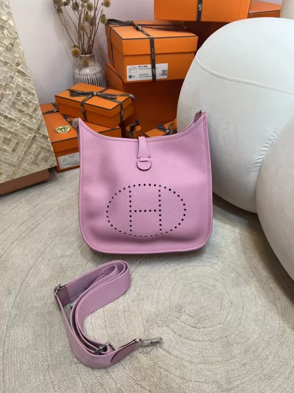 d1b36a6cd831ac1-jpg-1 New Arrival X9 Mauve Sylves Evelyne 29CM Clemence Leather Silver Hardware
