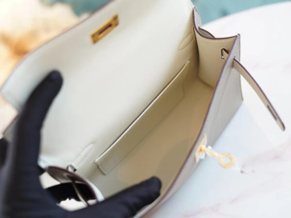 d1bb960582cbecd Customize Hermes M8 Gris Asphalt & Nata Swift Leather Kelly Pochette22cm Clutch Bag